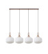 Yorktown Linear Pendant 4 x E27 Copper/Matt Black 30cm Pumpkin Shaped Ribbed Opal Glass-4