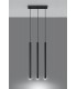 3 Light Staight Bar Drop Pendant Black, G9 - 2