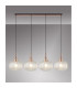 Yorktown Linear Pendant 4 x E27 Copper/Matt Black 30cm Pumpkin Shaped Ribbed Clear Glass-3