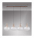Yorktown Linear Pendant 4 x E27 Copper/Matt Black 30cm Pumpkin Shaped Ribbed Clear Glass-11