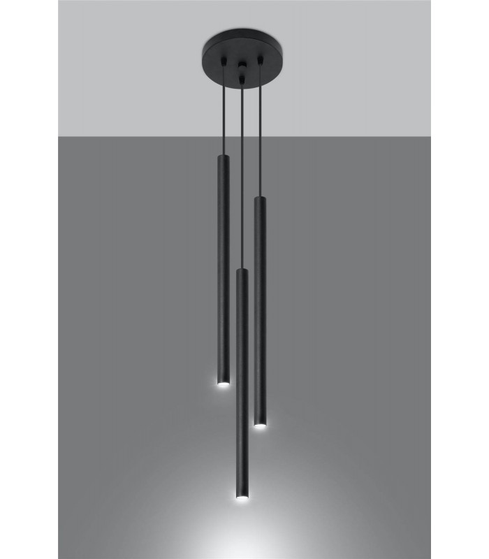 3 Light Cluster Drop Pendant Black, G9 - 2