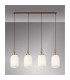 Yorktown Linear 4 Light Pendant 20cm Tubular Ribbed Glass Copper/Matt Black Opal-3