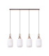 Yorktown Linear 4 Light Pendant 20cm Tubular Ribbed Glass Copper/Matt Black Opal-4