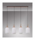 Yorktown Linear 4 Light Pendant 20cm Tubular Ribbed Glass Copper/Matt Black Opal-10