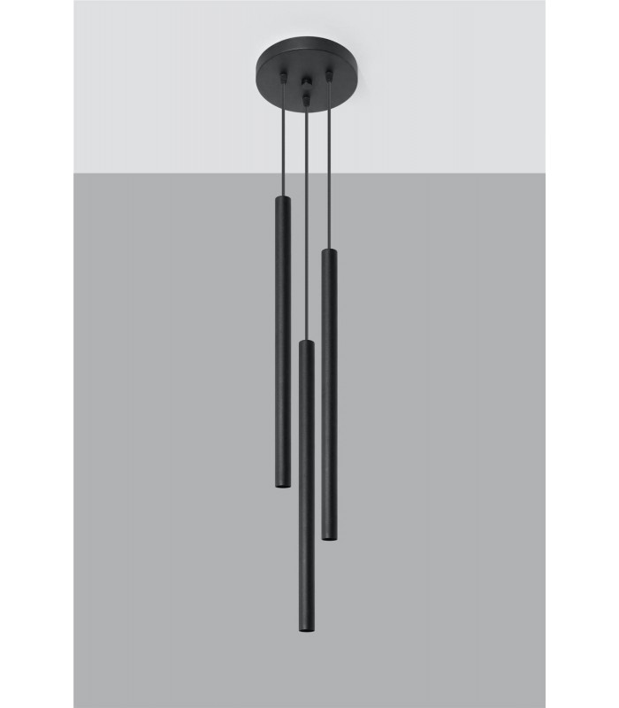 3 Light Cluster Drop Pendant Black, G9 - 4