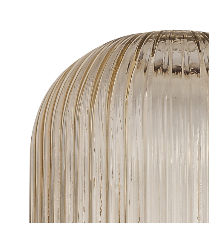 Yorktown Linear 4 Light Pendant 20cm Tubular Ribbed Glass Copper/Matt Black Champagne-8