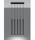 5 Light Staight Bar Drop Pendant Black, G9 - 2