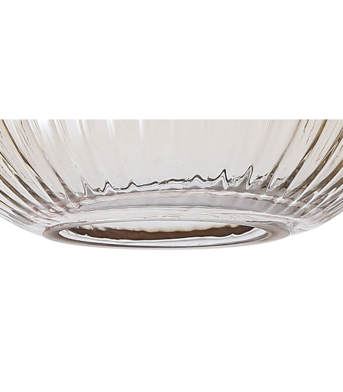 Yorktown Linear 4 Light Pendant 20cm Tubular Ribbed Glass Copper/Matt Black Champagne-10