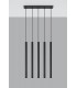 5 Light Staight Bar Drop Pendant Black, G9 - 4