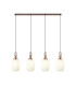 Yorktown Linear 4 Light Pendant 20cm Almond Ribbed Glass Copper/Matt Black Opal-1