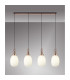 Yorktown Linear 4 Light Pendant 20cm Almond Ribbed Glass Copper/Matt Black Opal-3