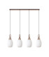 Yorktown Linear 4 Light Pendant 20cm Almond Ribbed Glass Copper/Matt Black Opal-4