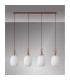 Yorktown Linear 4 Light Pendant 20cm Almond Ribbed Glass Copper/Matt Black Opal-10