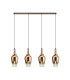 Yorktown Linear 4 Light Pendant E27 23cm Pear Glass Copper/Clear Copper/Matt Black-1