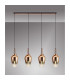 Yorktown Linear 4 Light Pendant E27 23cm Pear Glass Copper/Clear Copper/Matt Black-3