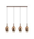 Yorktown Linear 4 Light Pendant E27 23cm Pear Glass Copper/Clear Copper/Matt Black-4