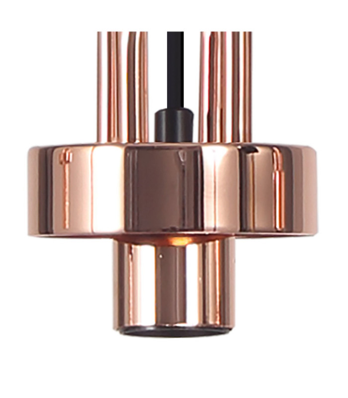 Yorktown Linear 4 Light Pendant E27 23cm Pear Glass Copper/Clear Copper/Matt Black-6