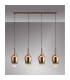 Yorktown Linear 4 Light Pendant E27 23cm Pear Glass Copper/Clear Copper/Matt Black-10
