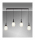 Yorktown Linear 4 Light Pendant 20cm Almond Ribbed Glass Matt Black/Matt Black Champagne-3
