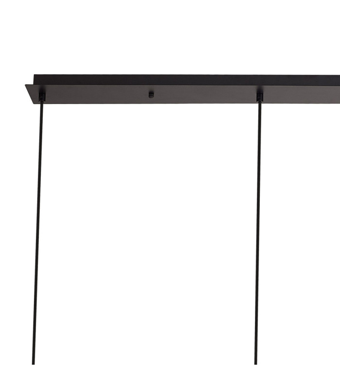 Yorktown Linear 4 Light Pendant 20cm Almond Ribbed Glass Matt Black/Matt Black Champagne-8