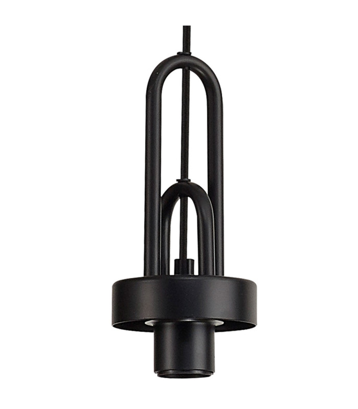 Yorktown Linear 4 Light Pendant 20cm Almond Ribbed Glass Matt Black/Matt Black Champagne-9