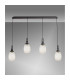 Yorktown Linear 4 Light Pendant 20cm Almond Ribbed Glass Matt Black/Matt Black Champagne-10