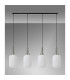 Yorktown Linear 4 Light Pendant 20cm Tubular Ribbed Glass Polished Nickel/Matt Black Opal-10