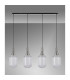 Yorktown Linear 4 Light Pendant 20cm Tubular Ribbed Glass Polished Nickel/Matt Black Clear-11
