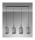 Yorktown Linear 4 Light Pendant 20cm Tubular Ribbed Glass Polished Nickel/Matt Black Smoked-11