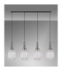 Yorktown Linear 4 Light Pendant 20cm Almond Ribbed Glass Polished Nickel/Matt Black Clear-10