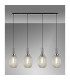 Yorktown Linear 4 Light Pendant 20cm Almond Ribbed Glass Polished Nickel/Matt Black Champagne-3