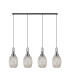 Yorktown Linear 4 Light Pendant 20cm Almond Ribbed Glass Polished Nickel/Matt Black Champagne-4