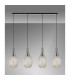 Yorktown Linear 4 Light Pendant 20cm Almond Ribbed Glass Polished Nickel/Matt Black Champagne-11