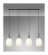 Yorktown Linear 4 Light Pendant 20cm Almond Ribbed Glass Polished Nickel/Matt Black Opal-3