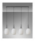Yorktown Linear 4 Light Pendant 20cm Almond Ribbed Glass Polished Nickel/Matt Black Opal-10