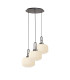 Yorktown 65cm 2m Round Pendant 3 x E27 Pewter/Matt Black 30cm Pumpkin Shaped Ribbed Opal Glass-1