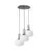 Yorktown 65cm 2m Round Pendant 3 x E27 Pewter/Matt Black 30cm Pumpkin Shaped Ribbed Opal Glass-4