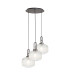 Yorktown 65cm 2m Round Pendant 3 x E27 Pewter/Matt Black 30cm Pumpkin Shaped Ribbed Clear Glass-1