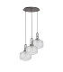 Yorktown 65cm 2m Round Pendant 3 x E27 Pewter/Matt Black 30cm Pumpkin Shaped Ribbed Clear Glass-4