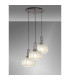 Yorktown 65cm 2m Round Pendant 3 x E27 Pewter/Matt Black 30cm Pumpkin Shaped Ribbed Champagne Glass-3