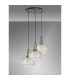 Yorktown 65cm 2m Round Pendant 3 x E27 Pewter/Matt Black 30cm Pumpkin Shaped Ribbed Champagne Glass-10