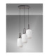 Yorktown 55cm Round 3 Light Pendant 20cm Tubular Ribbed Glass Aged Pewter/Matt Black Opal-9