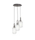 Yorktown 55cm Round 3 Light Pendant 20cm Tubular Ribbed Glass Aged Pewter/Matt Black Clear-1