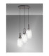 Yorktown 55cm Round 3 Light Pendant 20cm Tubular Ribbed Glass Aged Pewter/Matt Black Clear-3