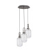 Yorktown 55cm Round 3 Light Pendant 20cm Tubular Ribbed Glass Aged Pewter/Matt Black Clear-4