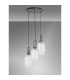 Yorktown 55cm Round 3 Light Pendant 20cm Tubular Ribbed Glass Aged Pewter/Matt Black Clear-10