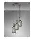 Yorktown 55cm Round 3 Light Pendant 20cm Tubular Ribbed Glass Aged Pewter/Matt Black Smoked-3