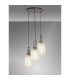 Yorktown 55cm Round 3 Light Pendant 20cm Tubular Ribbed Glass Aged Pewter/Matt Black Champagne-3