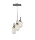 Yorktown 55cm Round 3 Light Pendant 20cm Tubular Ribbed Glass Aged Pewter/Matt Black Champagne-4