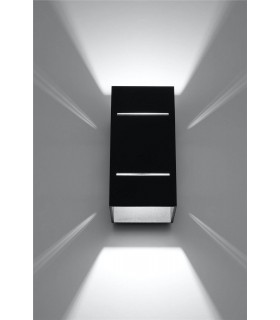 1 Light Flush Wall Light Black, G9 - 2